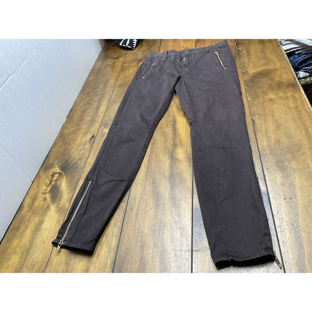 Mother Zip Muse Touch and Go Jeans Womens Size 28 Brown Skinny Ankle Zip